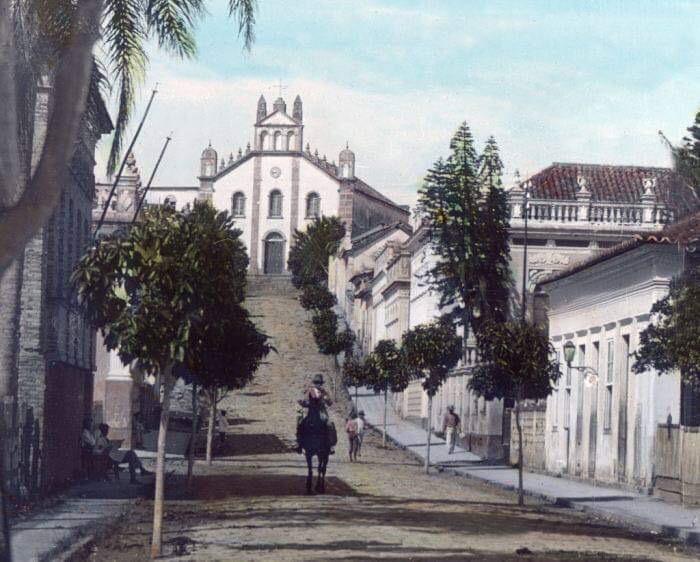 A igreja, outro ângulo — Cartão-postal antigo